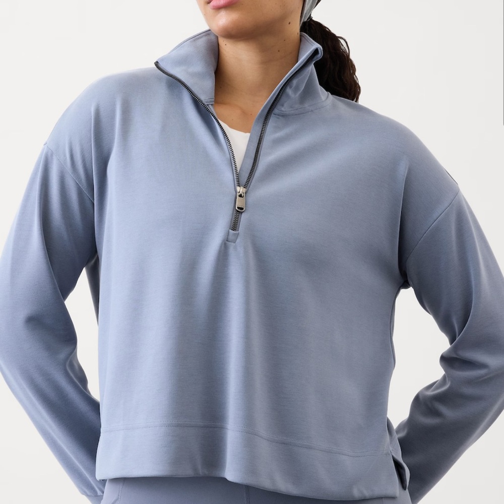Athleta Seasoft Quarter Zip Shadow Blue S/882393